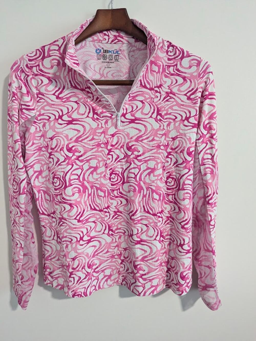 Copied - IBKUL UPF 50+ Long Sleeve Golf Tennis Top 1/4 zip Size L